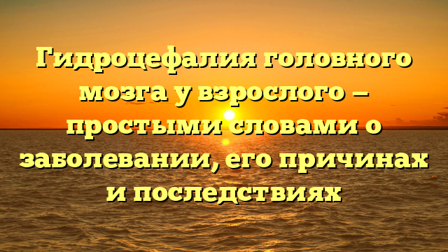 Гидроцефалия головного мозга у взрослого — простыми словами о заболевании, его причинах и последствиях