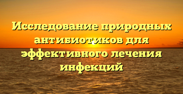 Исследование природных антибиотиков для эффективного лечения инфекций