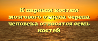К парным костям мозгового отдела черепа человека относятся семь костей