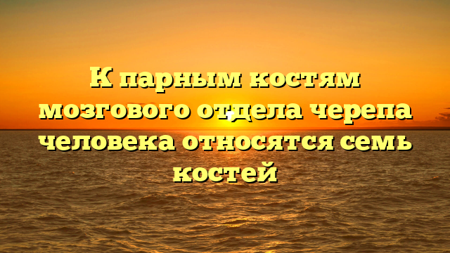 К парным костям мозгового отдела черепа человека относятся семь костей