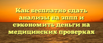 Как бесплатно сдать анализы на зппп и сэкономить деньги на медицинских проверках