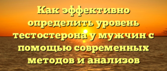 Как эффективно определить уровень тестостерона у мужчин с помощью современных методов и анализов