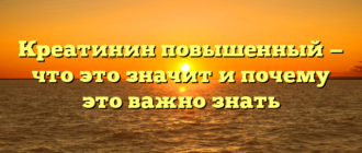 Креатинин повышенный — что это значит и почему это важно знать