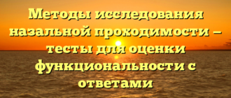 Методы исследования назальной проходимости — тесты для оценки функциональности с ответами