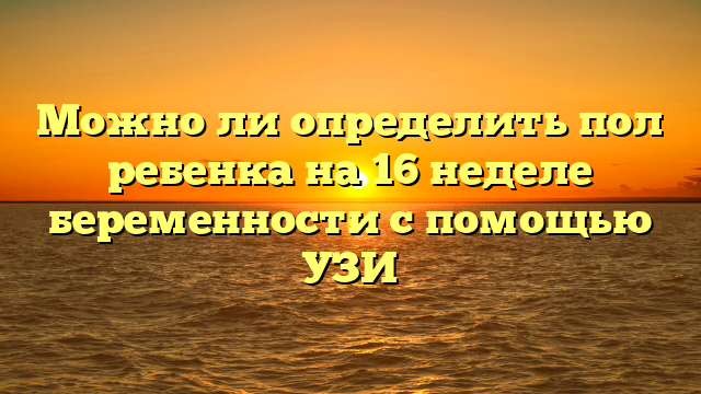 Можно ли определить пол ребенка на 16 неделе беременности с помощью УЗИ