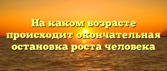 На каком возрасте происходит окончательная остановка роста человека