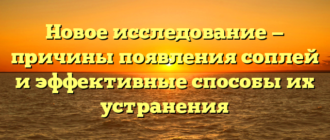 Новое исследование — причины появления соплей и эффективные способы их устранения