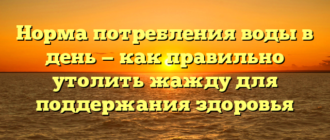 Норма потребления воды в день — как правильно утолить жажду для поддержания здоровья