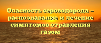 Опасность сероводорода — распознавание и лечение симптомов отравления газом