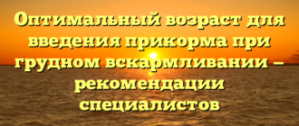 Оптимальный возраст для введения прикорма при грудном вскармливании — рекомендации специалистов