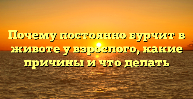 Почему постоянно бурчит в животе у взрослого, какие причины и что делать