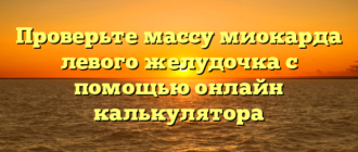 Проверьте массу миокарда левого желудочка с помощью онлайн калькулятора