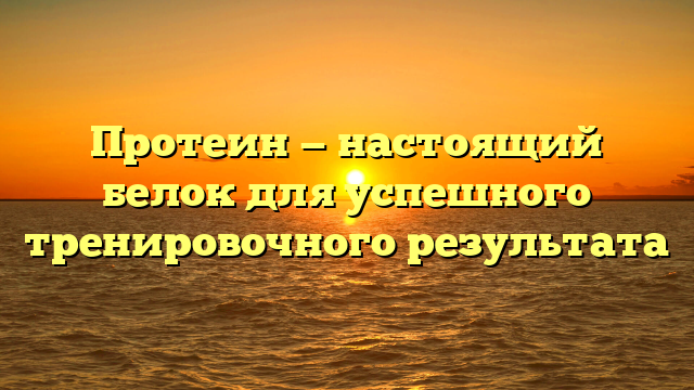 Протеин — настоящий белок для успешного тренировочного результата