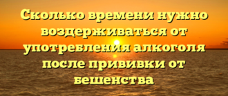 Сколько времени нужно воздерживаться от употребления алкоголя после прививки от бешенства