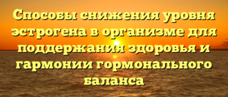 Способы снижения уровня эстрогена в организме для поддержания здоровья и гармонии гормонального баланса