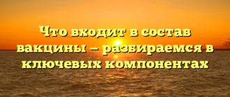 Что входит в состав вакцины — разбираемся в ключевых компонентах