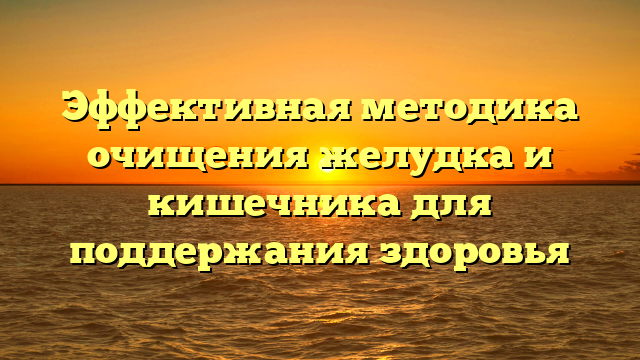 Эффективная методика очищения желудка и кишечника для поддержания здоровья