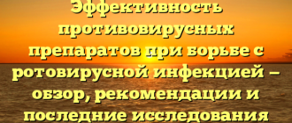 Эффективность противовирусных препаратов при борьбе с ротовирусной инфекцией — обзор, рекомендации и последние исследования